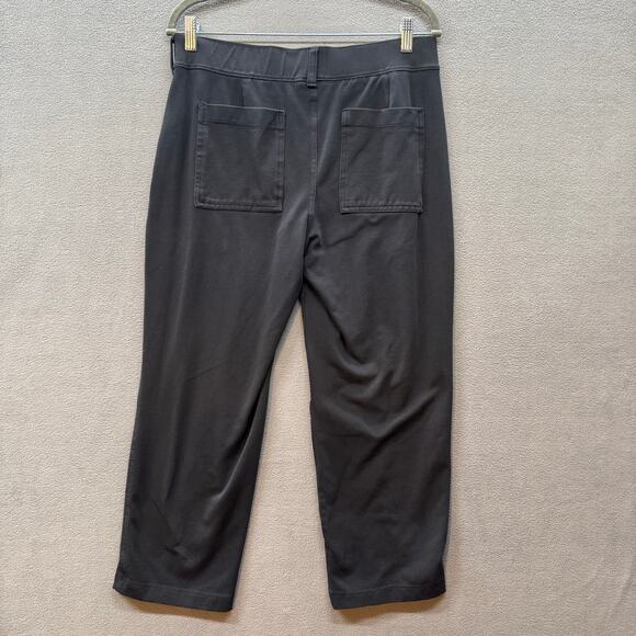 Lands End Starfish Straight Leg Pant Womens M (10-12) Black Casual Comfy Pull On - Picture 2 of 16